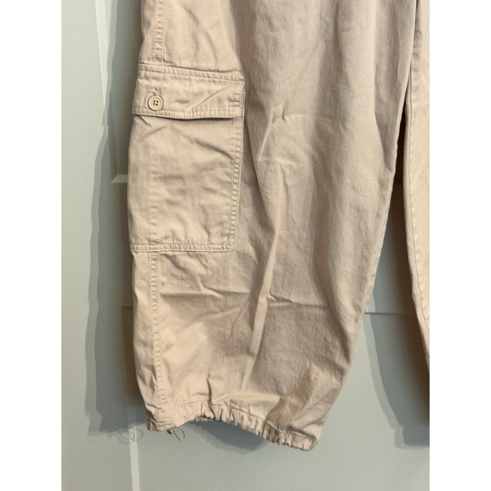 Almost Famous Wide Leg Pink Cargo Pants Elastic Waist Drawstring Bottoms Sz XL - Picture 2 of 8